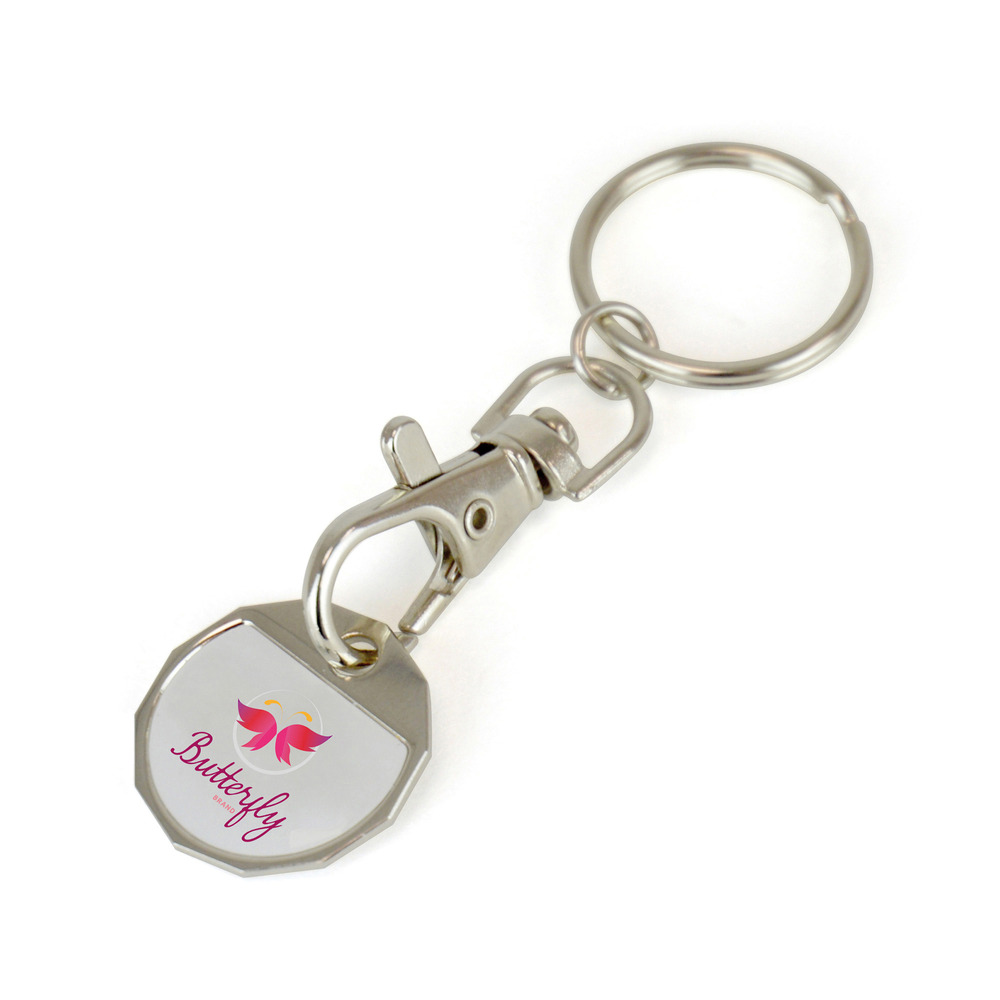 Domed Trolley Coin Keyring